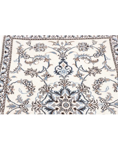Tappeto Nain Kashmar Persia bianco grigio 88x143