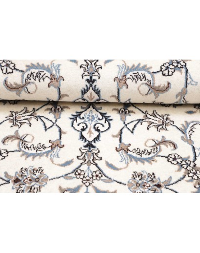 Tappeto Nain Kashmar Persia bianco grigio 88x143