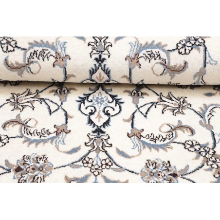 Tappeto Nain Kashmar Persia bianco grigio 88x143