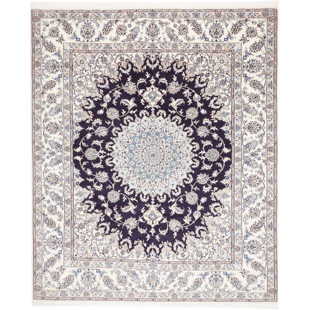 Tappeto Nain Kashmar Persia bianco grigio 247x297