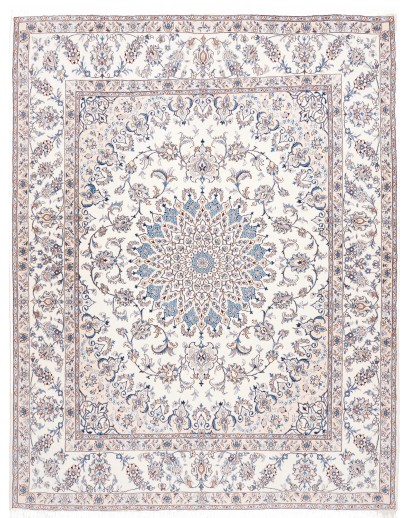 Tappeto Nain Kashmar Persia bianco grigio 248x304