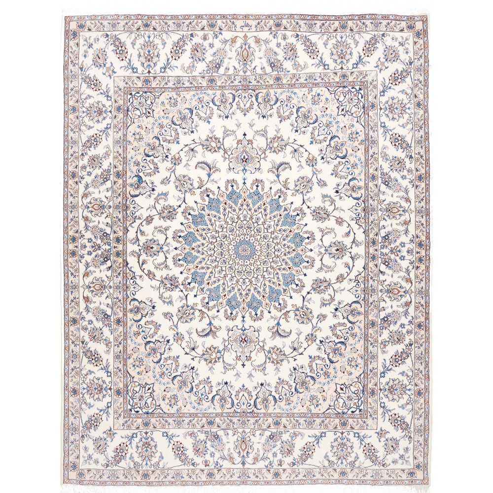Tappeto Nain Kashmar Persia bianco grigio 248x304
