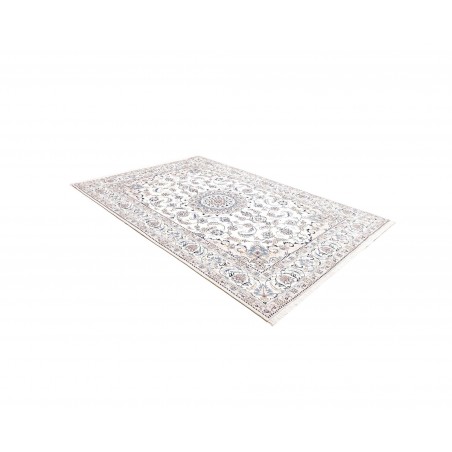 Tappeto Nain Kashmar Persia bianco grigio 203x310