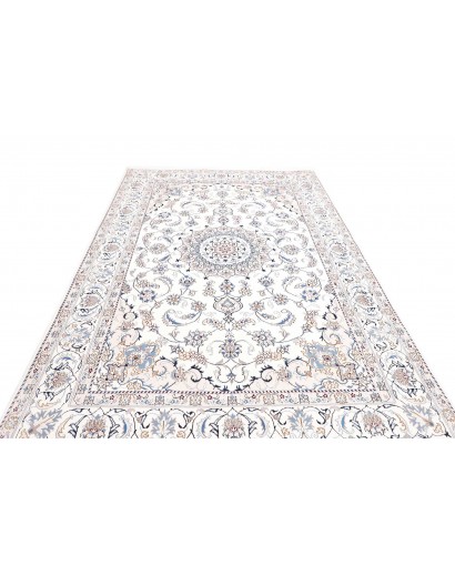 Tappeto Nain Kashmar Persia bianco grigio 203x310