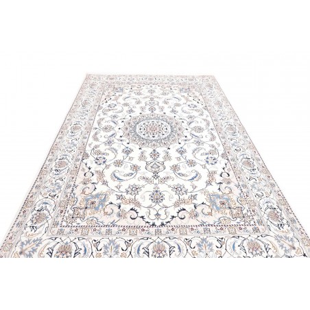 Tappeto Nain Kashmar Persia bianco grigio 203x310