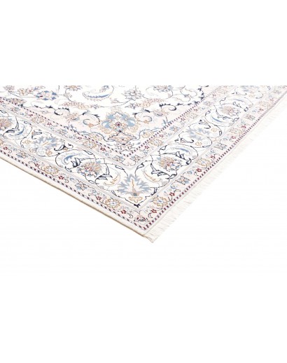 Tappeto Nain Kashmar Persia bianco grigio 203x310