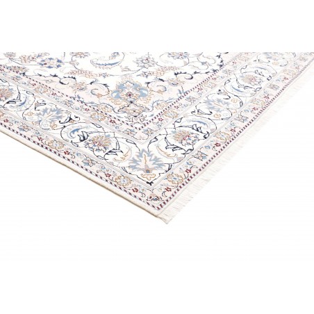 Tappeto Nain Kashmar Persia bianco grigio 203x310