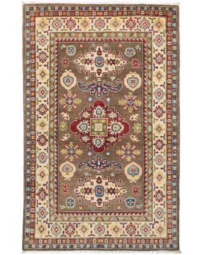 Tappeto Kazak Afghanistan bianco marrone 121x193