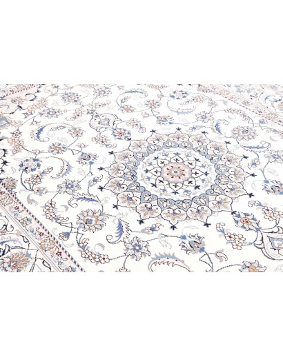 Tappeto Nain Kashmar Persia bianco grigio 203x310