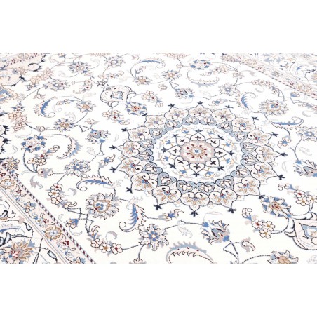 Tappeto Nain Kashmar Persia bianco grigio 203x310