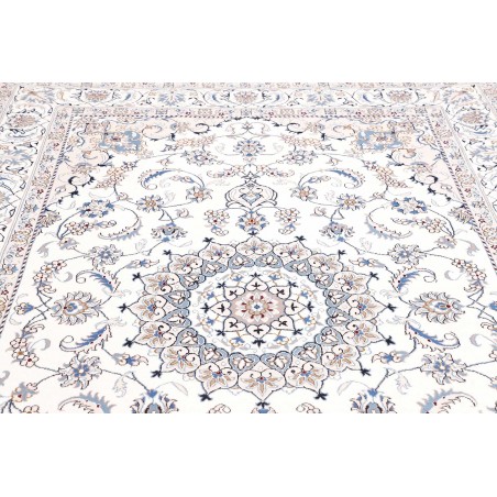 Tappeto Nain Kashmar Persia bianco grigio 203x310