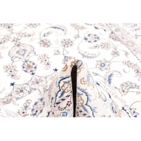 Tappeto Nain Kashmar Persia bianco grigio 203x310