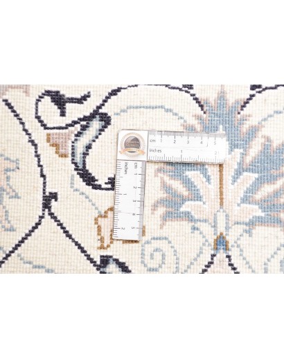 Tappeto Nain Kashmar Persia bianco grigio 203x310