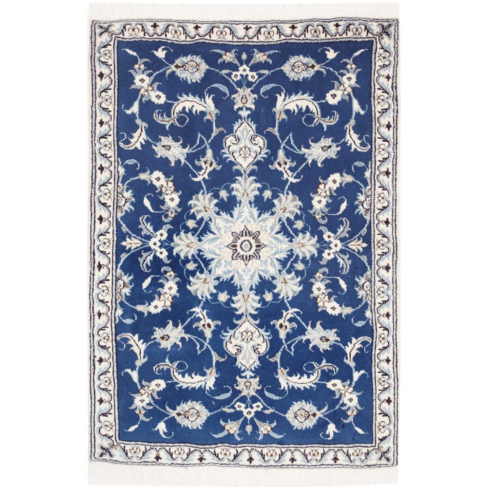 Tappeto Nain Kashmar Persia grigio bianco 92x138