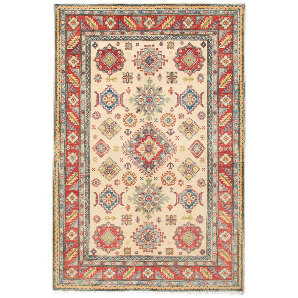 Tappeto Kazak Pakistan marrone azzurro 122x183 Tappeto Kazak Pakistan marrone azzurro 122x183