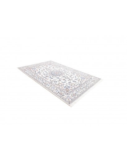 Tappeto Nain Kashmar Persia bianco azzurro 203x305