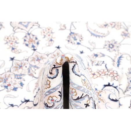 Tappeto Nain Kashmar Persia bianco azzurro 203x305