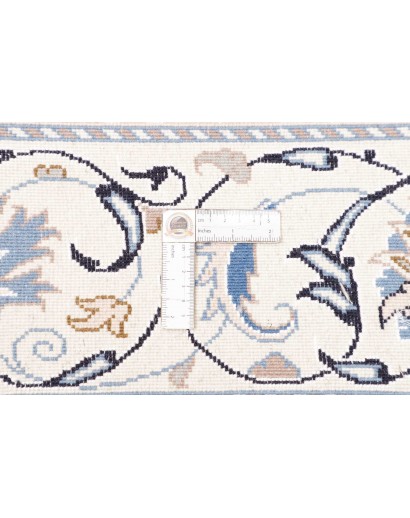 Tappeto Nain Kashmar Persia bianco azzurro 203x305