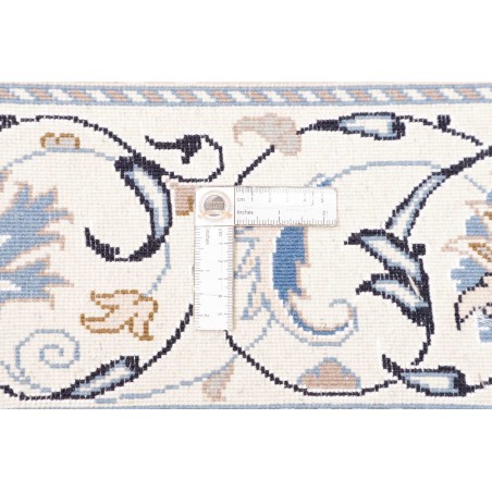 Tappeto Nain Kashmar Persia bianco azzurro 203x305