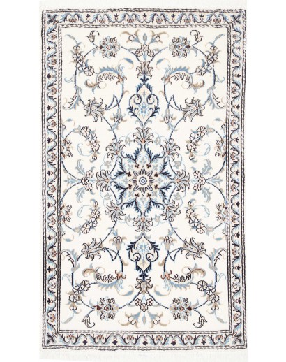 Tappeto Nain Kashmar Persia bianco grigio 80x138