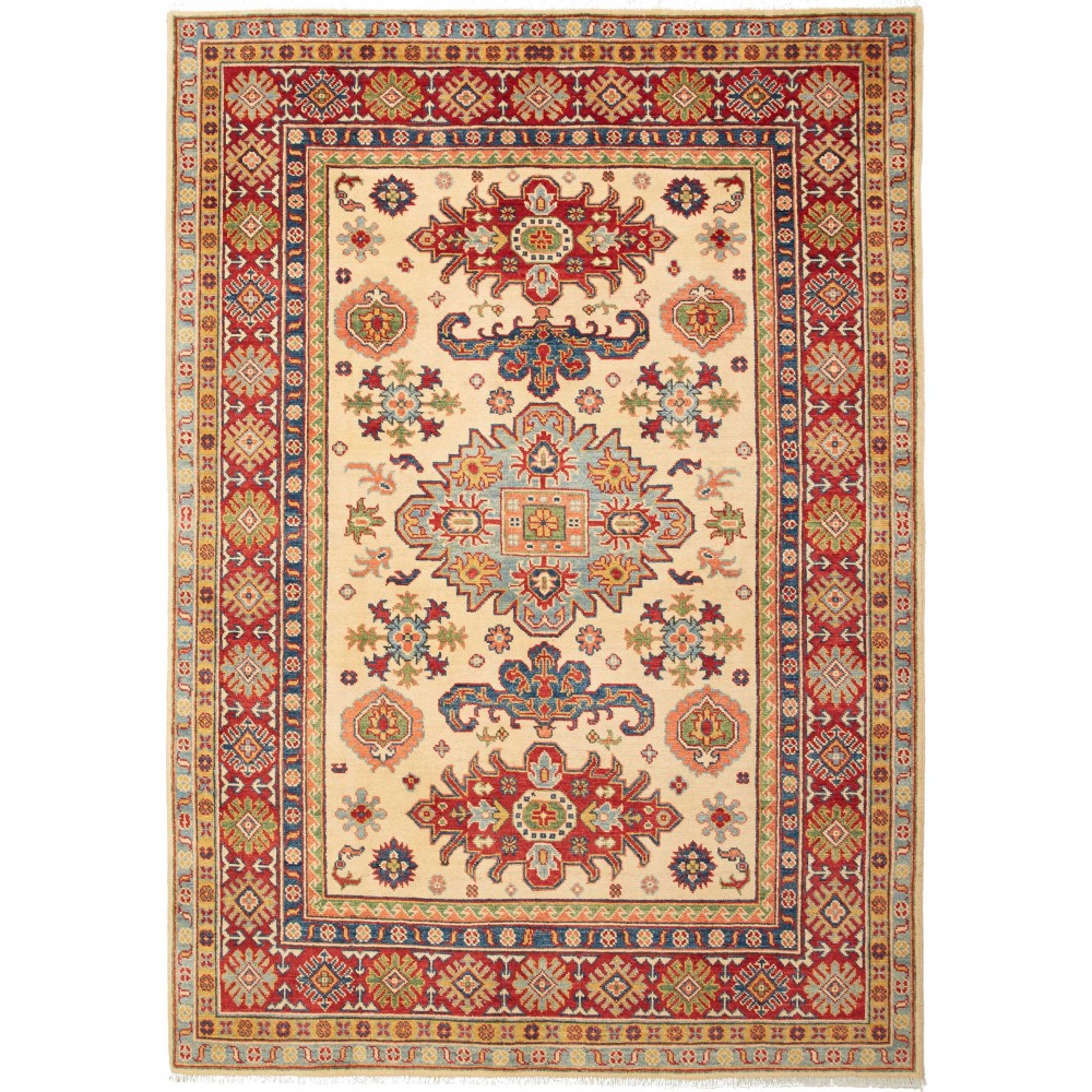 Tappeto Kazak Pakistan marrone grigio 147x211 Tappeto Kazak Pakistan marrone grigio 147x211