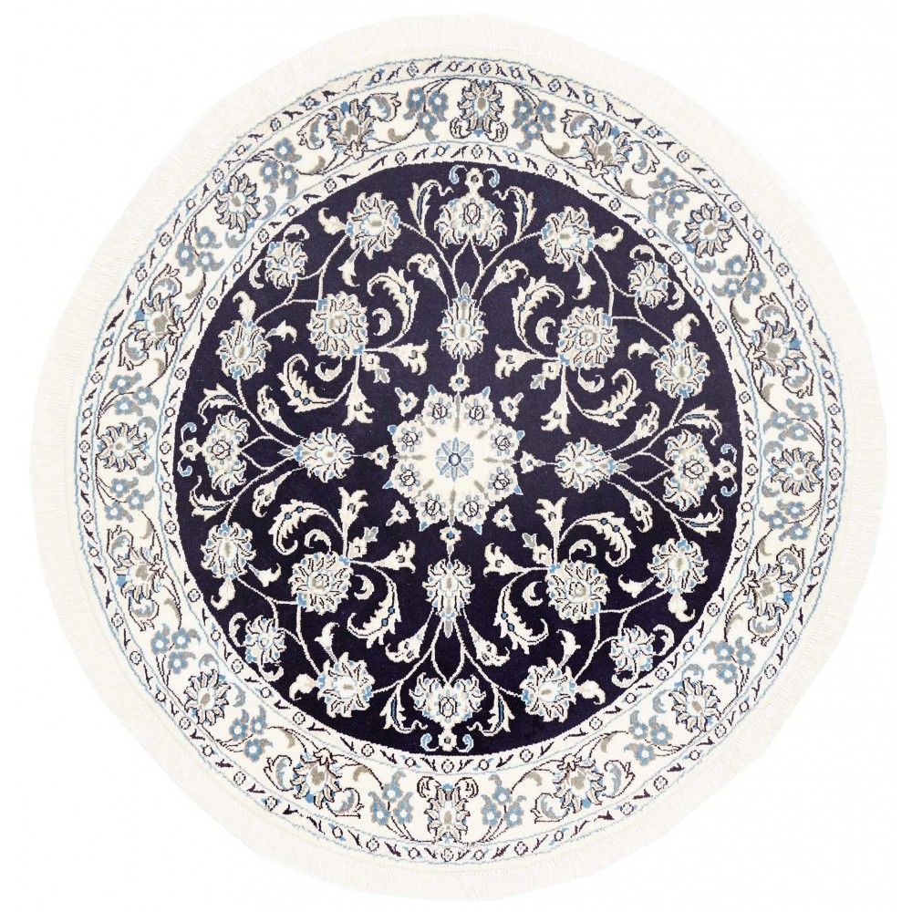 Tappeto Nain Kashmar Persia bianco grigio 144x150