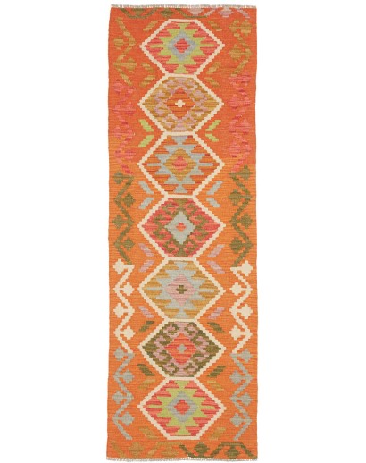Tappeto Kilim Afghanistan arancione marrone 62x195