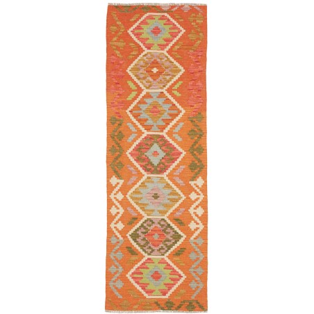 Tappeto Kilim Afghanistan arancione marrone 62x195