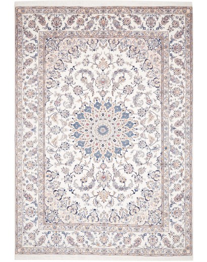Tappeto Nain Kashmar Persia bianco grigio 253x362