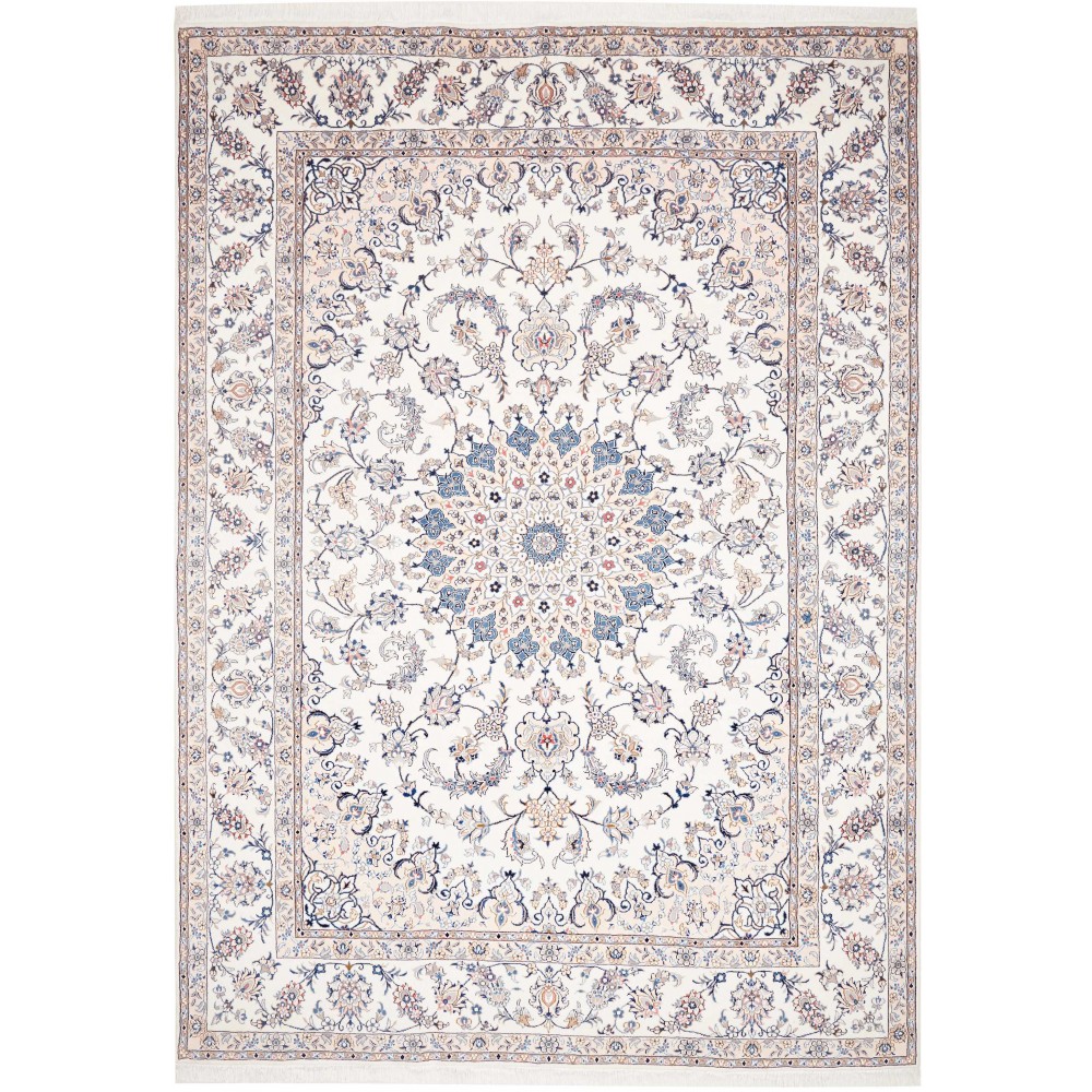Tappeto Nain Kashmar Persia bianco grigio 253x362
