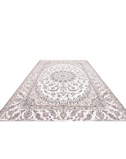 Tappeto Nain Kashmar Persia bianco grigio 253x362