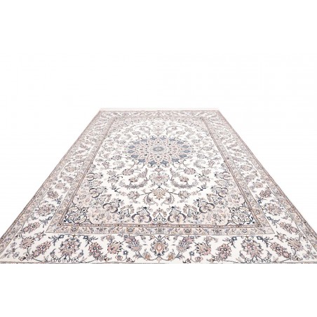 Tappeto Nain Kashmar Persia bianco grigio 253x362