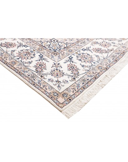 Tappeto Nain Kashmar Persia bianco grigio 253x362