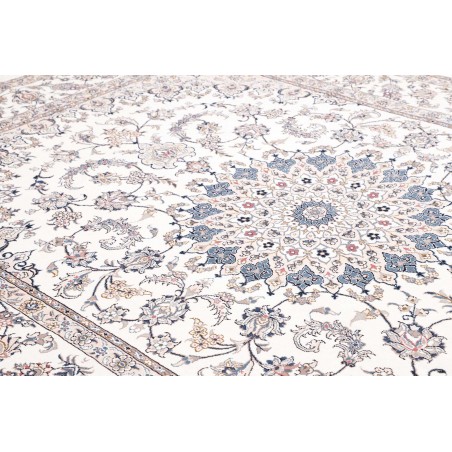 Tappeto Nain Kashmar Persia bianco grigio 253x362