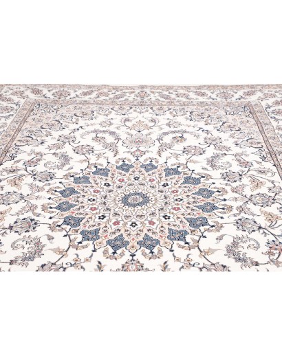 Tappeto Nain Kashmar Persia bianco grigio 253x362