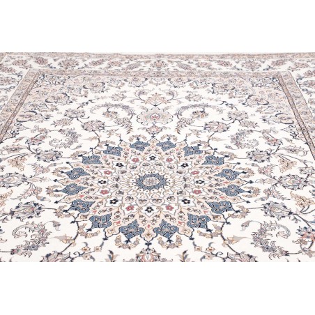 Tappeto Nain Kashmar Persia bianco grigio 253x362