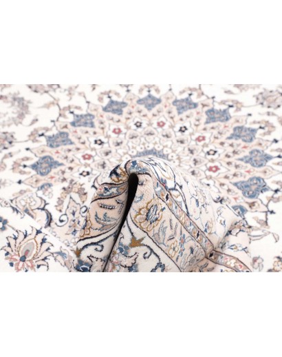 Tappeto Nain Kashmar Persia bianco grigio 253x362