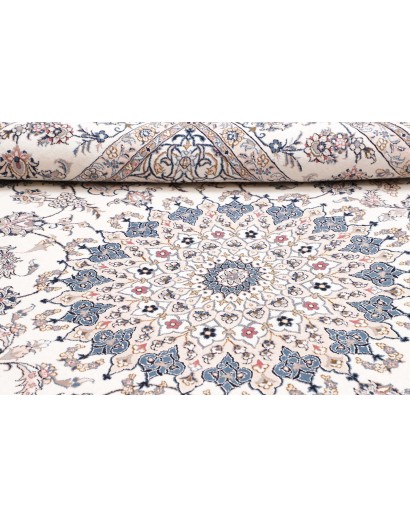 Tappeto Nain Kashmar Persia bianco grigio 253x362