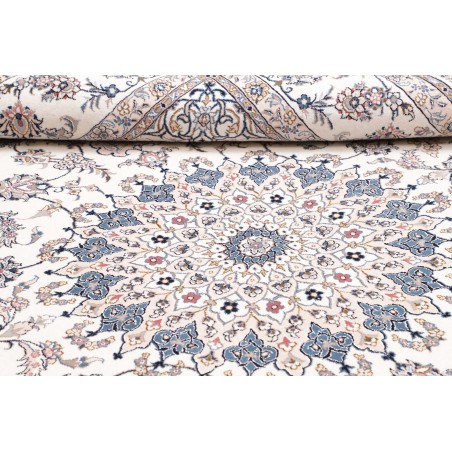 Tappeto Nain Kashmar Persia bianco grigio 253x362