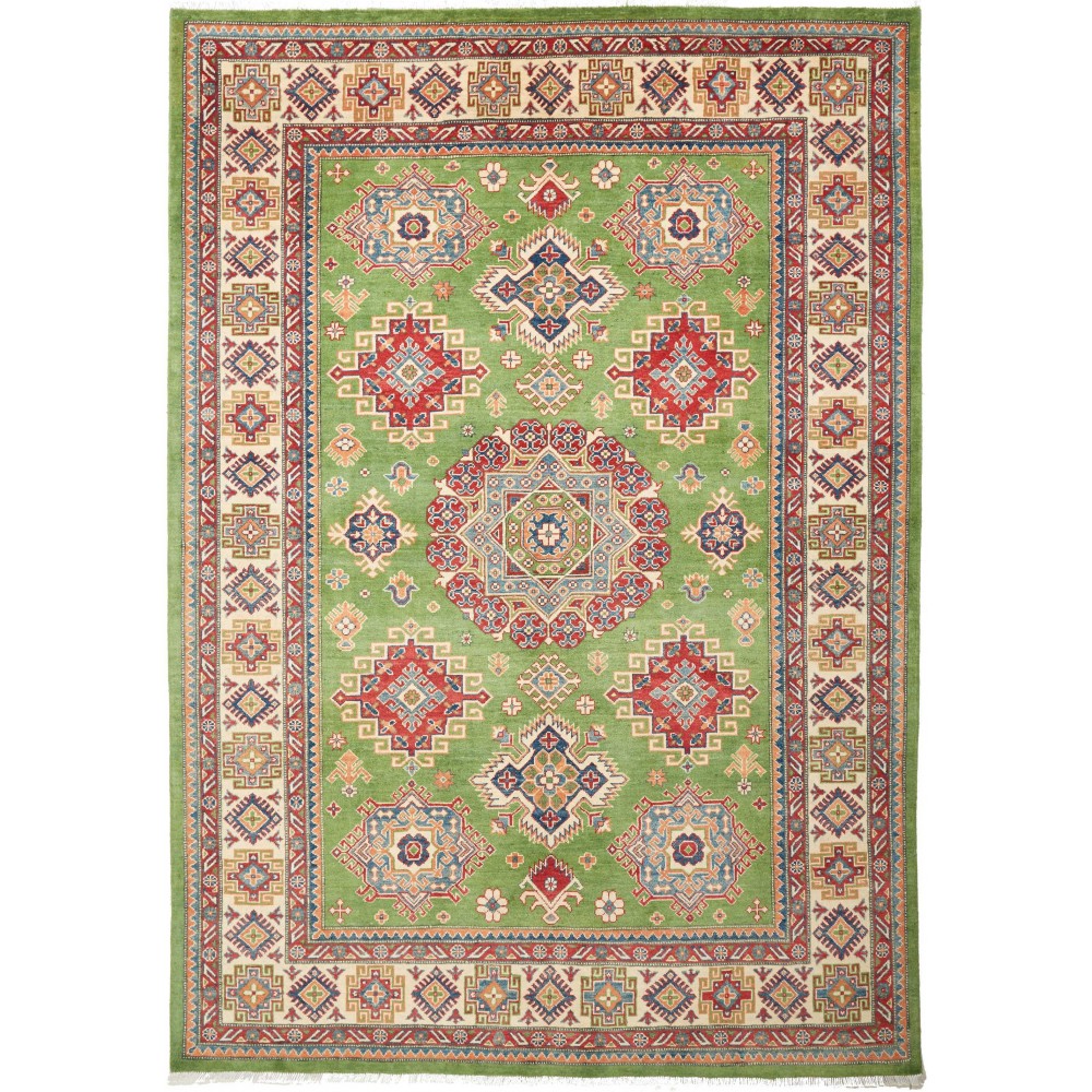 Tappeto Kazak Pakistan marrone bianco 202x285 Tappeto Kazak Pakistan marrone bianco 202x285