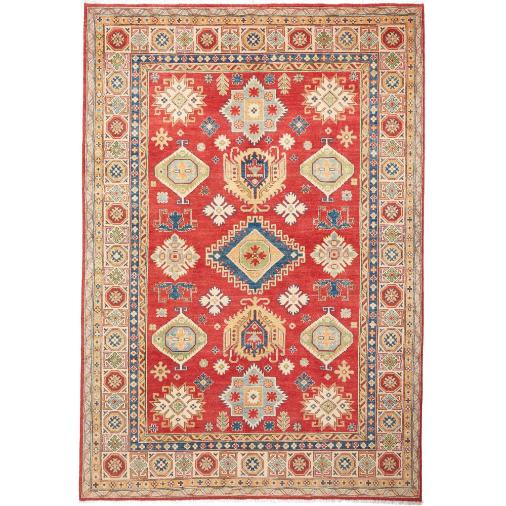 Tappeto Kazak Pakistan marrone 196x290 Tappeto Kazak Pakistan marrone 196x290