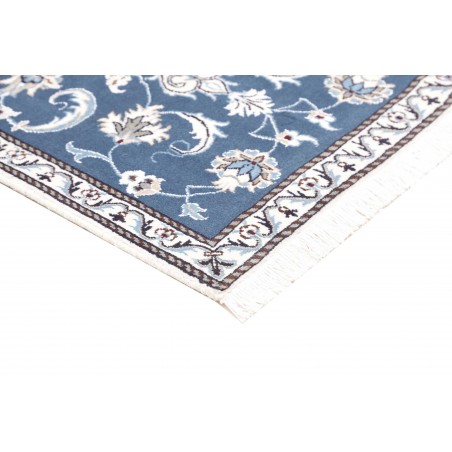 Tappeto Nain Kashmar Persia blu bianco 73x143