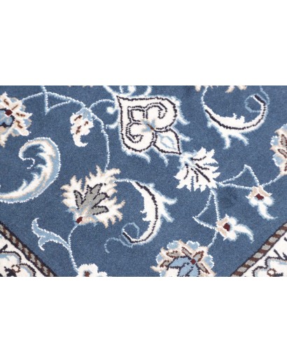 Tappeto Nain Kashmar Persia blu bianco 73x143
