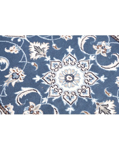 Tappeto Nain Kashmar Persia blu bianco 73x143