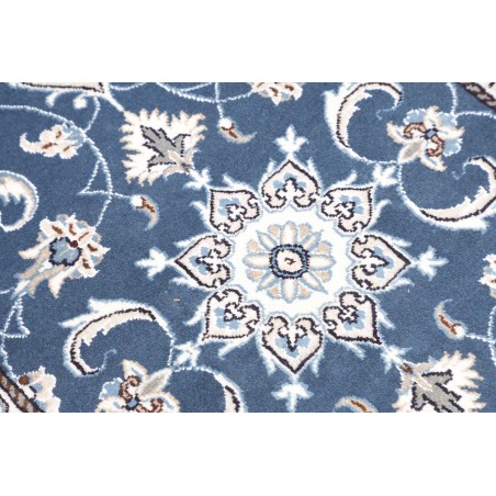 Tappeto Nain Kashmar Persia blu bianco 73x143