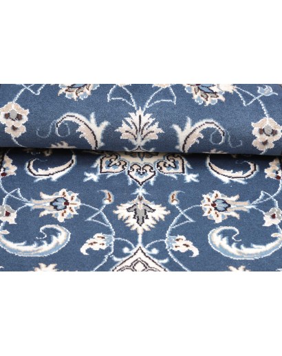 Tappeto Nain Kashmar Persia blu bianco 73x143