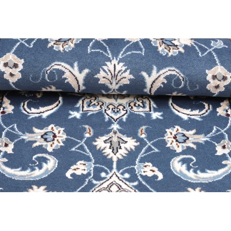 Tappeto Nain Kashmar Persia blu bianco 73x143