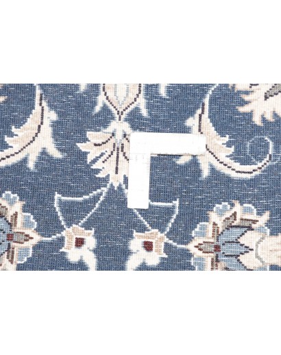 Tappeto Nain Kashmar Persia blu bianco 73x143