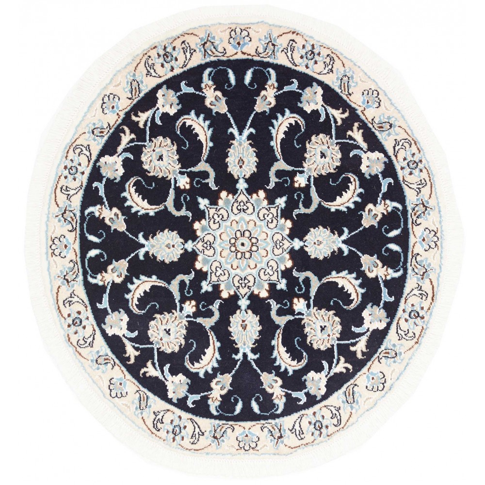 Tappeto Nain Kashmar Persia bianco grigio 98x102