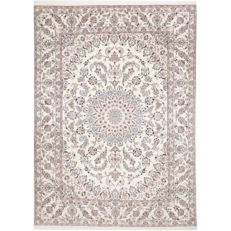 Tappeto Nain Kashmar Persia bianco grigio 243x340
